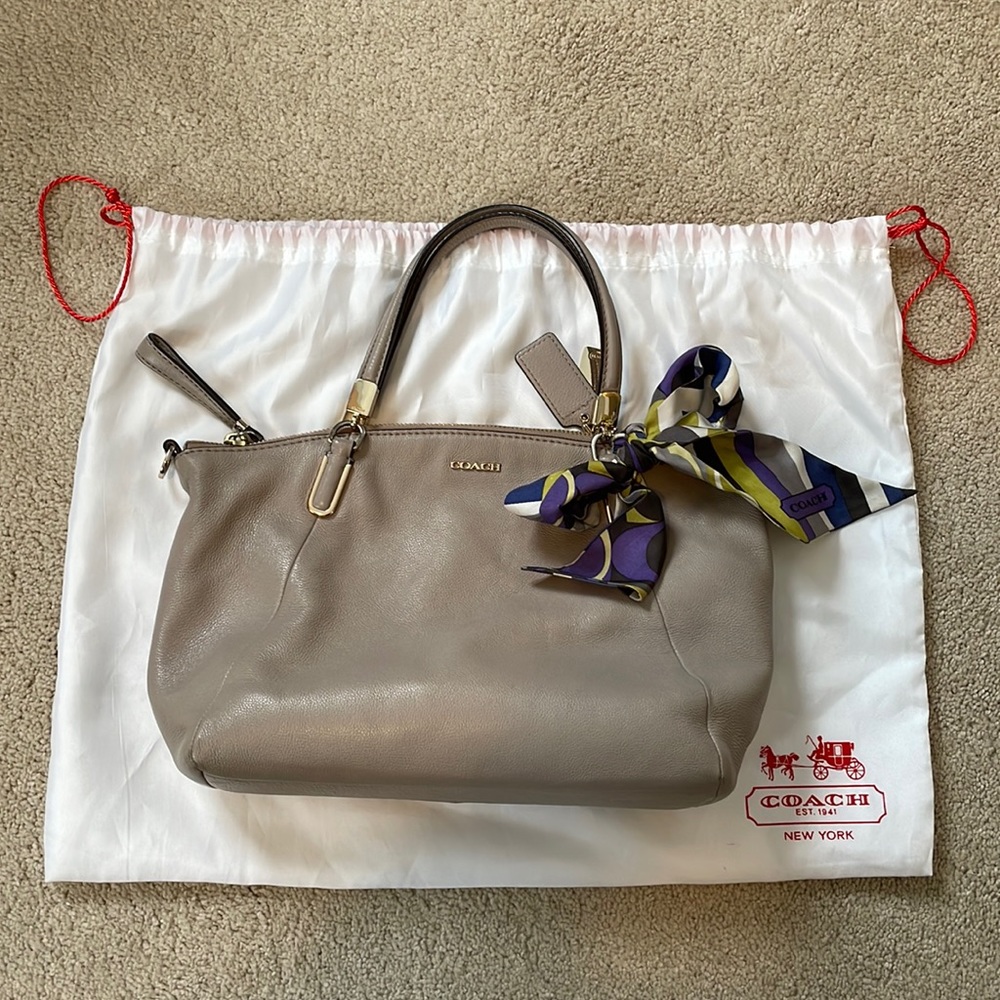 Coach taupe crossbody purse